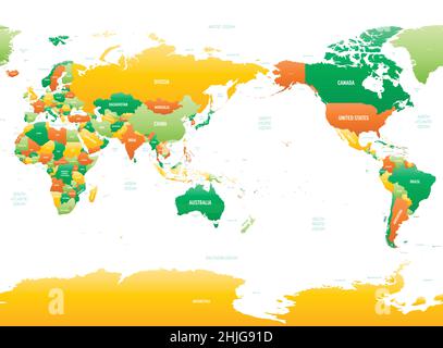 World detailed political map with lables Stock Vector