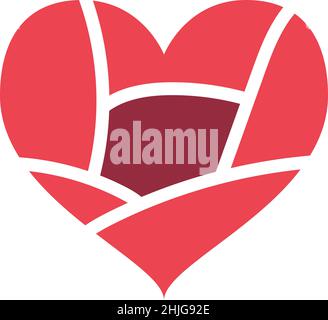 Broken Heart Filled Icon Vector Stock Vector Image & Art - Alamy