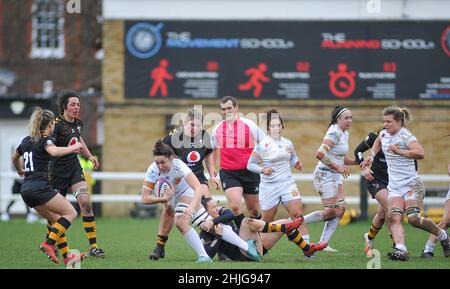 London, UK. 29th Jan, 2022. London, January 28th 2022 Exeter attack During the Allianz Premier 15s game between Wasps Women & Exeter Chiefs at Twyford Avenue Sports Ground in London, England Karl W Newton/Sports Press Photo Credit: SPP Sport Press Photo. /Alamy Live News Stock Photo