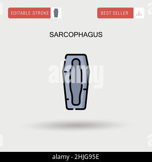 Sarcophagus Simple vector icon. Stock Vector