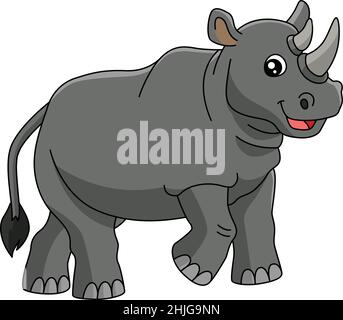 Rhino Cartoon Clipart Vector Illustration Stock Vector