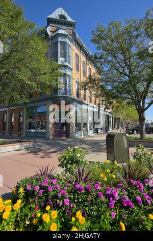 The historic downtown, Fort Collins CO Stock Photo