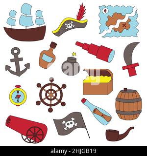 For icons, web, postcards, decor, packaging, prints for things, covers for notebooks, decoration of boxes for sticker, backpack, individual element an Stock Vector