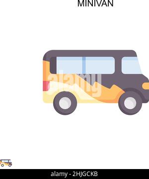 Minivan Simple vector icon. Illustration symbol design template for web mobile UI element. Stock Vector