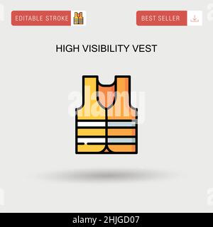 High visibility vest Simple vector icon. Stock Vector