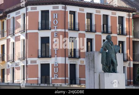 Monument of Goya in Zaragoza,one of Europe’s great cities,Spain Stock Photo