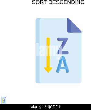 Sort descending Simple vector icon. Illustration symbol design template for web mobile UI element. Stock Vector