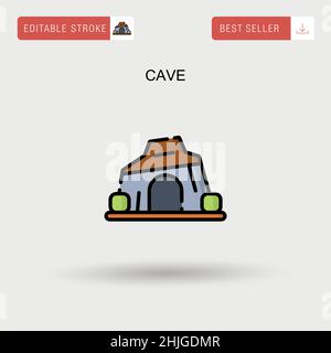 Cave - vector cartoon background. Cavern landscape with an underground ...