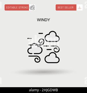 Windy Simple vector icon. Stock Vector