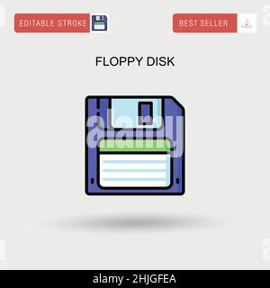 Floppy disk Simple vector icon. Stock Vector