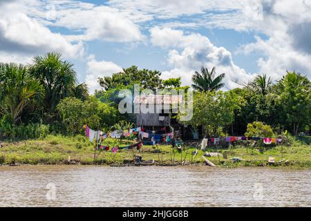 On December 30, 2021 near Leticia, Amazon, Colombia. Typical atmosphere of the banks of the Amazon river Stock Photo