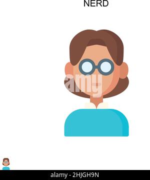 Nerd Simple vector icon. Illustration symbol design template for web mobile UI element. Stock Vector