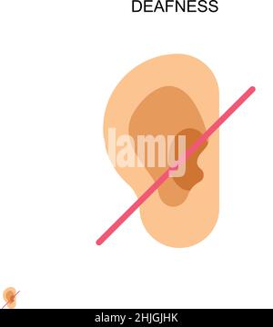 Deafness Simple vector icon. Illustration symbol design template for web mobile UI element. Stock Vector