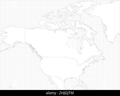 North America simple outline blank map Stock Vector