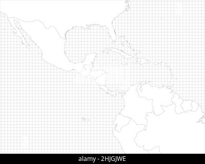 Central America simple outline blank map Stock Vector