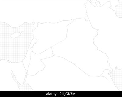Middle East simple outline blank map Stock Vector