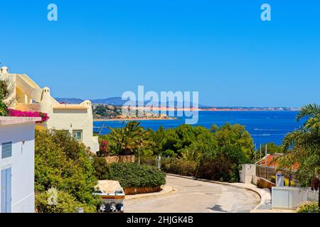 Looking out at the Atlantic ocean from Albufeira taken on 30th July 2019 Stock Photo