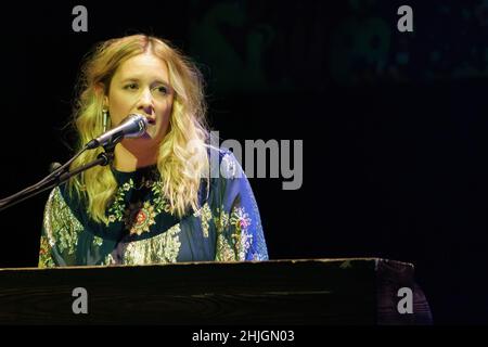 Madrid, Spain. 29th Jan, 2022. Singer Carolina de Juan from the Morgan group performs during the INVERFEST festival at the Circo Price in Madrid. (Photo by Atilano Garcia/SOPA Images/Sipa USA) Credit: Sipa USA/Alamy Live News Stock Photo