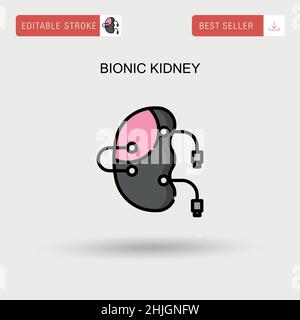 Bionic kidney Simple vector icon. Stock Vector