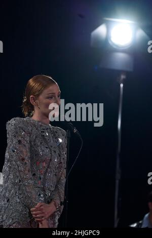 January 29, 2022, Zaragoza, Aragon, Spain: Ana Polvorosa attends Feroz Awards 2022 - Red Carpet at Auditorium on January 29, 2022 in Zaragoza, Spain (Credit Image: © Jack Abuin/ZUMA Press Wire) Stock Photo