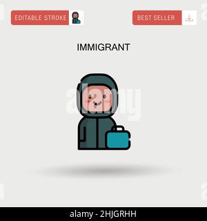 Immigrant Simple vector icon. Stock Vector