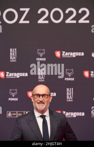 January 29, 2022, Zaragoza, Aragon, Spain: Javier Camara attends Feroz Awards 2022 - Red Carpet at Auditorium on January 29, 2022 in Zaragoza, Spain (Credit Image: © Jack Abuin/ZUMA Press Wire) Stock Photo