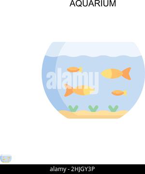 Aquarium Simple vector icon. Illustration symbol design template for web mobile UI element. Stock Vector