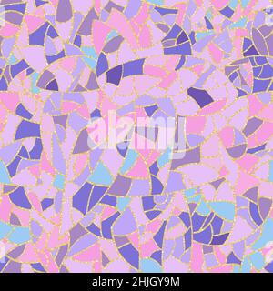 Bright abstract mosaic seamless pattern. Vector glitter background. For design and decorate backdrop. Endless texture. Ceramic tile fragments. Stock Vector