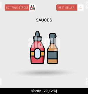 Sauces Simple vector icon. Stock Vector