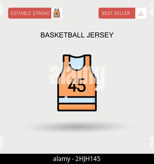 Basketball jersey Simple vector icon. Stock Vector