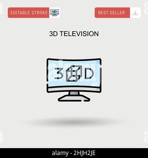 3d television Simple vector icon. Stock Vector