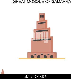 Great mosque of samarra Simple vector icon. Illustration symbol design template for web mobile UI element. Stock Vector