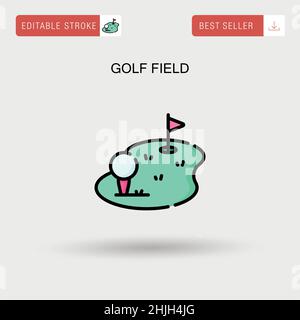 Golf field Simple vector icon. Stock Vector