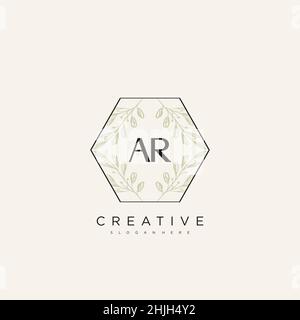 AR Initial Letter Flower Logo Template Vector premium vector Stock Vector