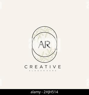 AR Initial Letter Flower Logo Template Vector premium vector Stock Vector