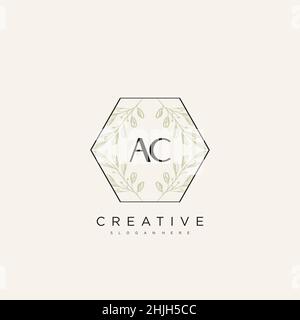 AC Initial Letter Flower Logo Template Vector premium vector Stock Vector