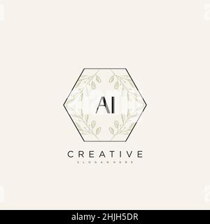 AI Initial Letter Flower Logo Template Vector premium vector Stock Vector