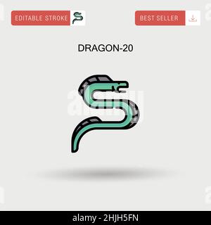 Dragon-20 Simple vector icon. Stock Vector