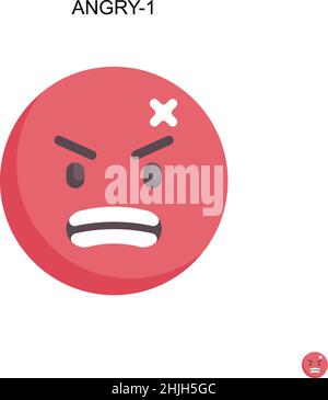 Angry-1 Simple vector icon. Illustration symbol design template for web mobile UI element. Stock Vector