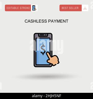 Cashless payment Simple vector icon. Stock Vector