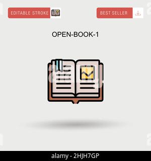 Open book linear illustration Stock Vector Image & Art - Alamy