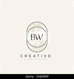 BW Initial Letter Flower Logo Template Vector premium vector Stock Vector