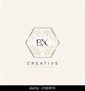 BX Initial Letter Flower Logo Template Vector premium vector Stock Vector