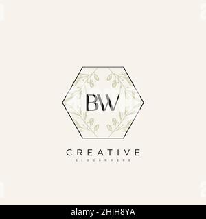 BW Initial Letter Flower Logo Template Vector premium vector Stock Vector