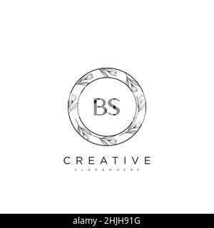 BS Initial Letter Flower Logo Template Vector premium vector Stock Vector