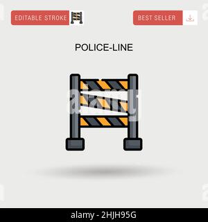 Police-line Simple vector icon. Stock Vector