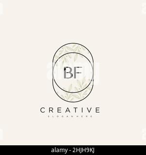 BF Initial Letter Flower Logo Template Vector premium vector Stock Vector