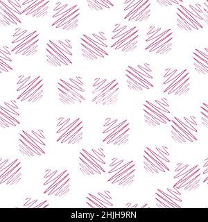 Soundwave seamless pattern. Curve waves background. Repeated texture in doodle style for fabric, wrapping paper, wallpaper, tissue. Vector illustratio Stock Vector