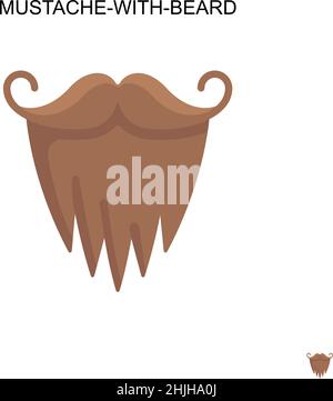 Mustache-with-beard Simple vector icon. Illustration symbol design template for web mobile UI element. Stock Vector