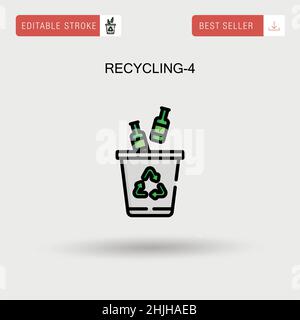 Recycling-4 Simple vector icon. Stock Vector